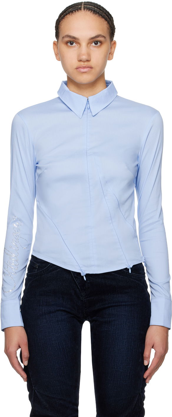 Сорочка Ottolinger Ottolinger Zip Fitted Shirt Синій | 1103004