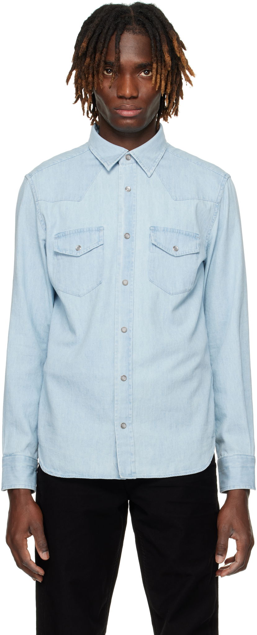 Сорочка Tom Ford TOM FORD Western Denim Shirt Синій | HDS001-FMC130F24