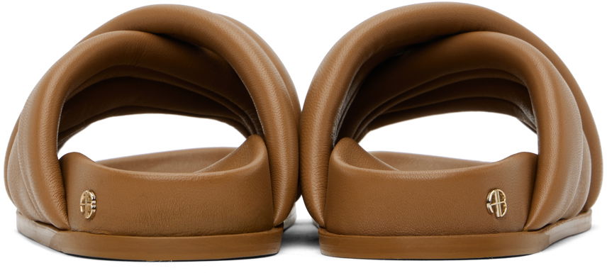 Кросівки та взуття Anine Bing Lizzie Padded Leather Slides Коричневий | A-14-4028-230, 1