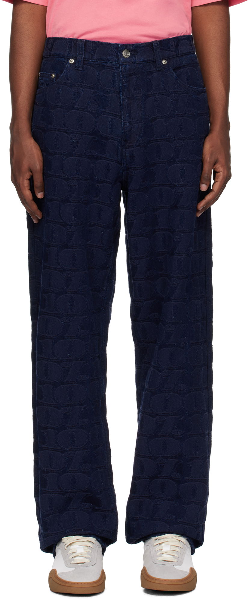 Джинси Awake NY Jacquard '100' Jeans темно-синій | AWK-FW24-DM001