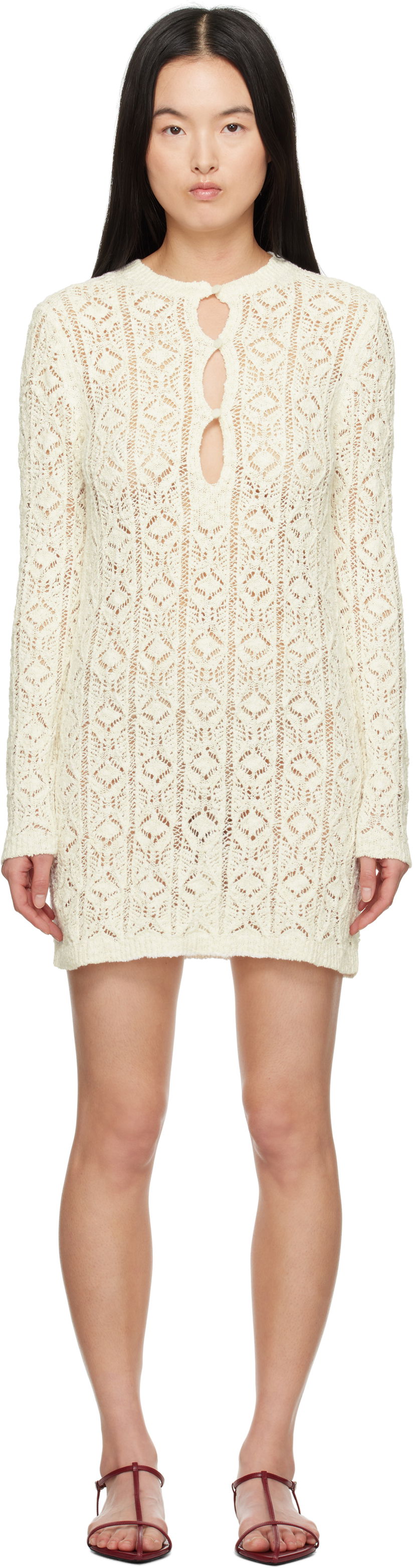 плаття Loulou de Saison Loulou de Saison Evan Knit Minidress білий | EVAN