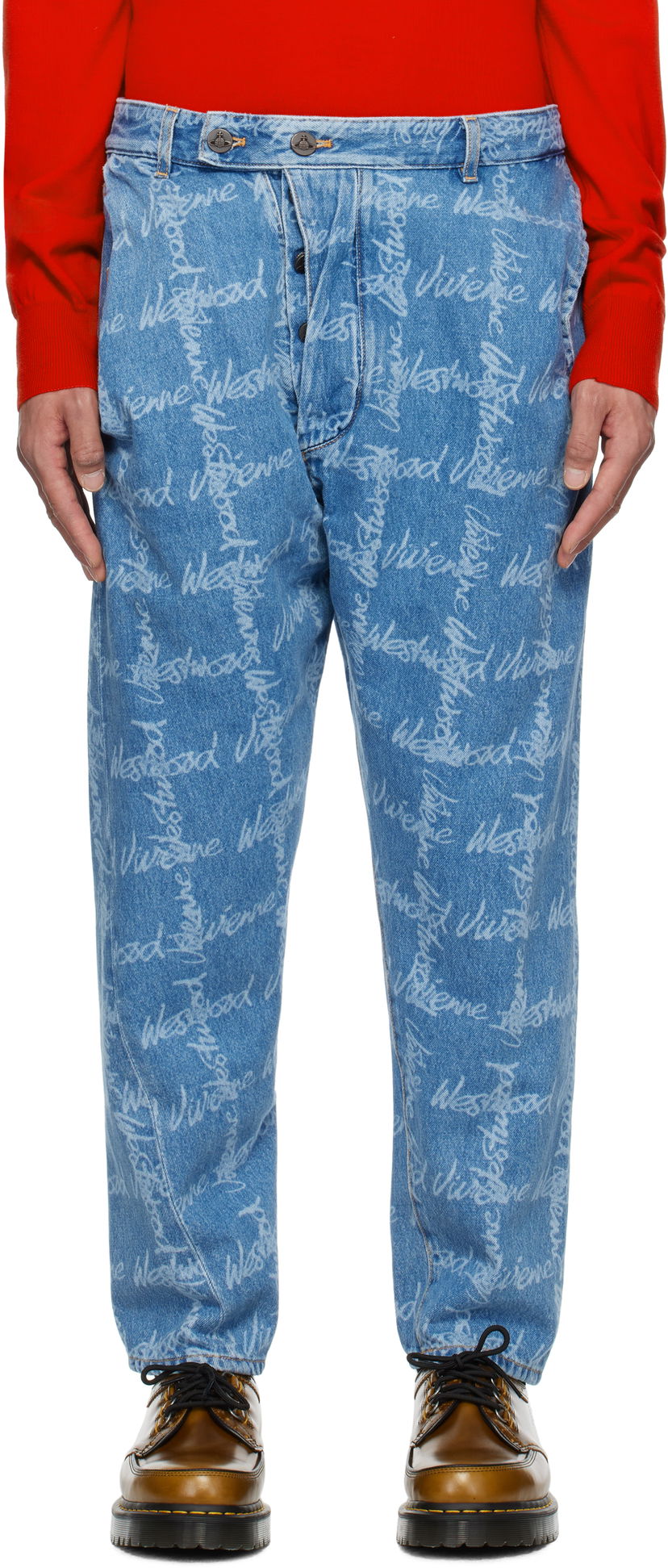 Джинси Vivienne Westwood Vivienne Westwood Drunken Print Jeans Синій | 3902000X-W014I-