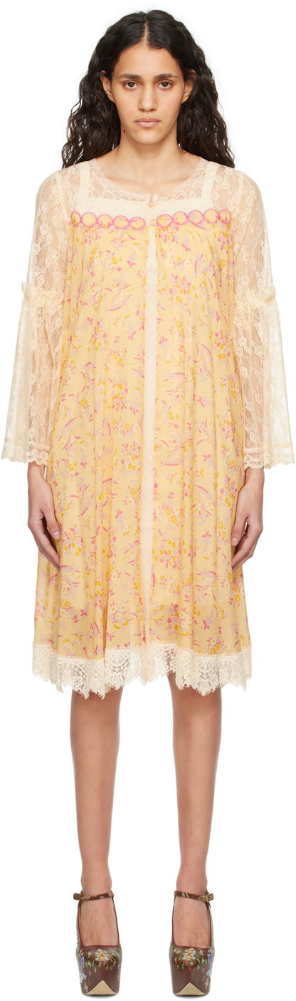 плаття Anna Sui Lace Midi Dress Помаранчевий | 324C31