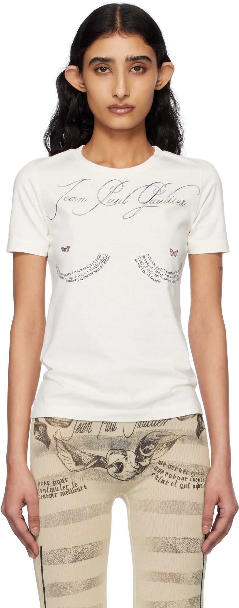 Футболка Jean Paul Gaultier Jean Paul Gaultier 'The Tattoo Poem' T-Shirt білий | 25/34-F-TS117I-J087-0500