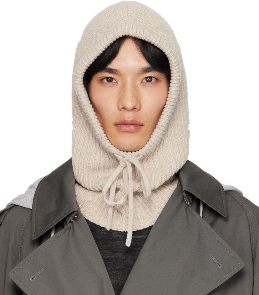 Капелюх Maison Margiela MM6 Maison Margiela Knit Wool Hood бежевий | S52TB0008 M13138