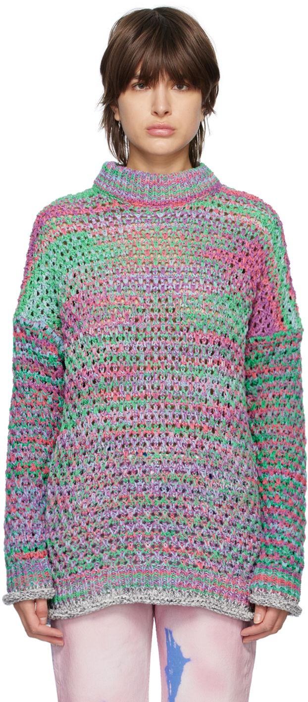 Cветр The Attico The Attico Open Knit Crewneck Sweater Різнокольоровий | 232WCK79 KC062