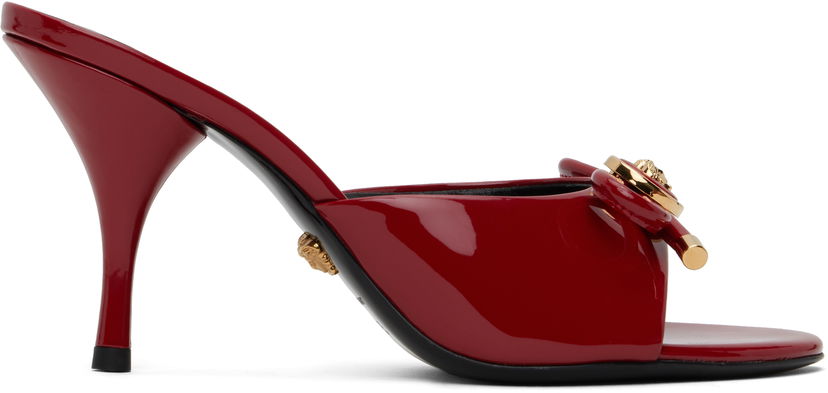 Догляд за взуттям Versace Versace Opera Bow Patent Heeled Sandals Червоний | 1018239_D2VE_1RB3V