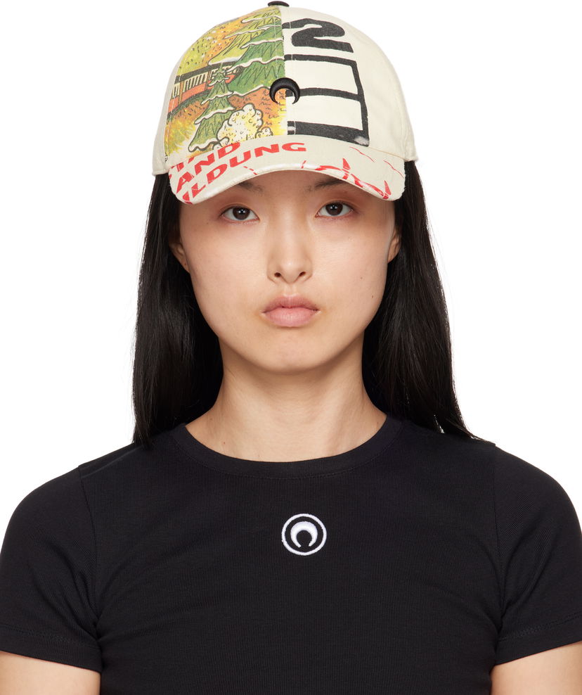 Кепка Marine Serre Marine Serre Regenerated Tote Bags Baseball Cap бежевий | UHG048A UWOV0009