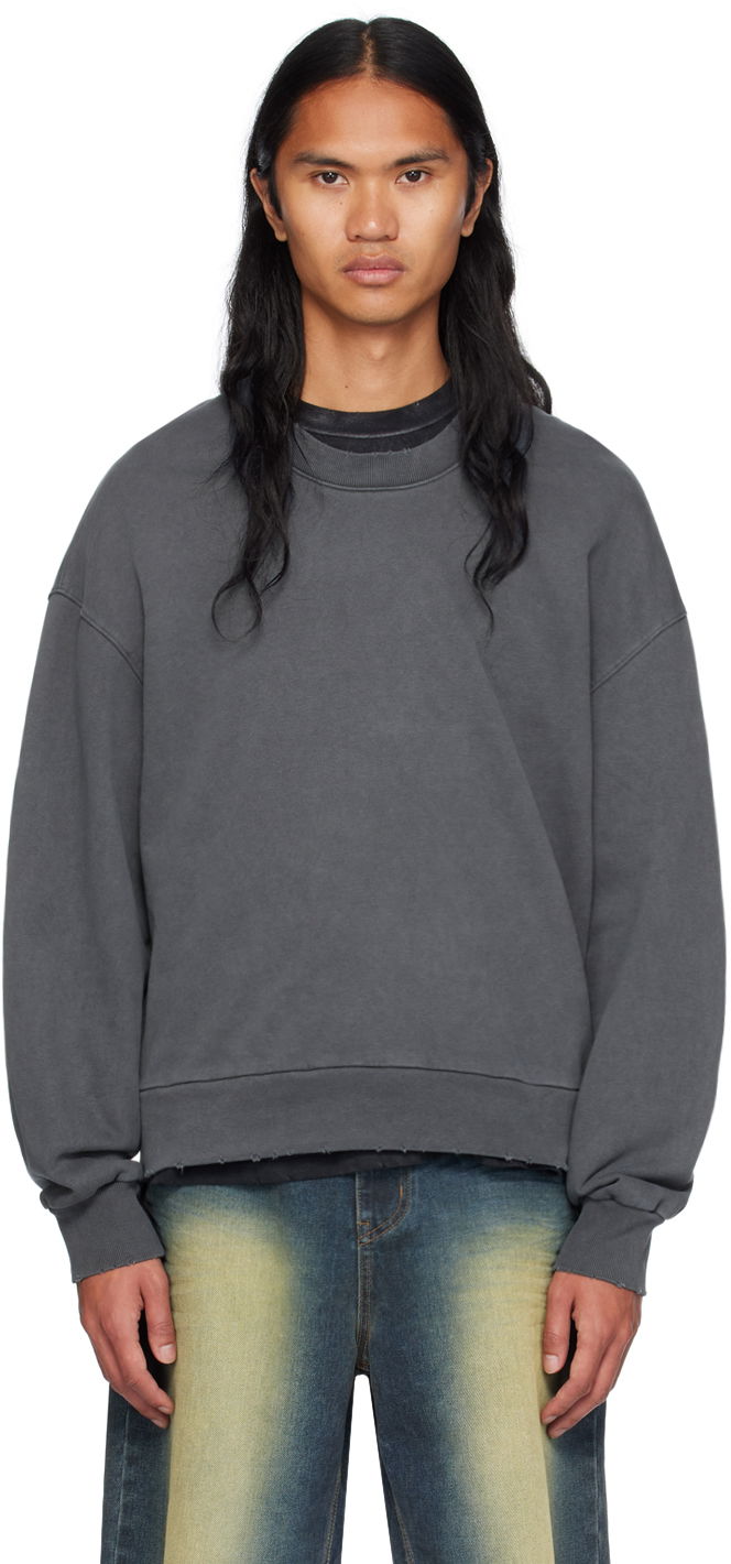 Cветр We11done We11done Wide Neck Sweatshirt Сірий | WD-TH2-24-801-U-CH