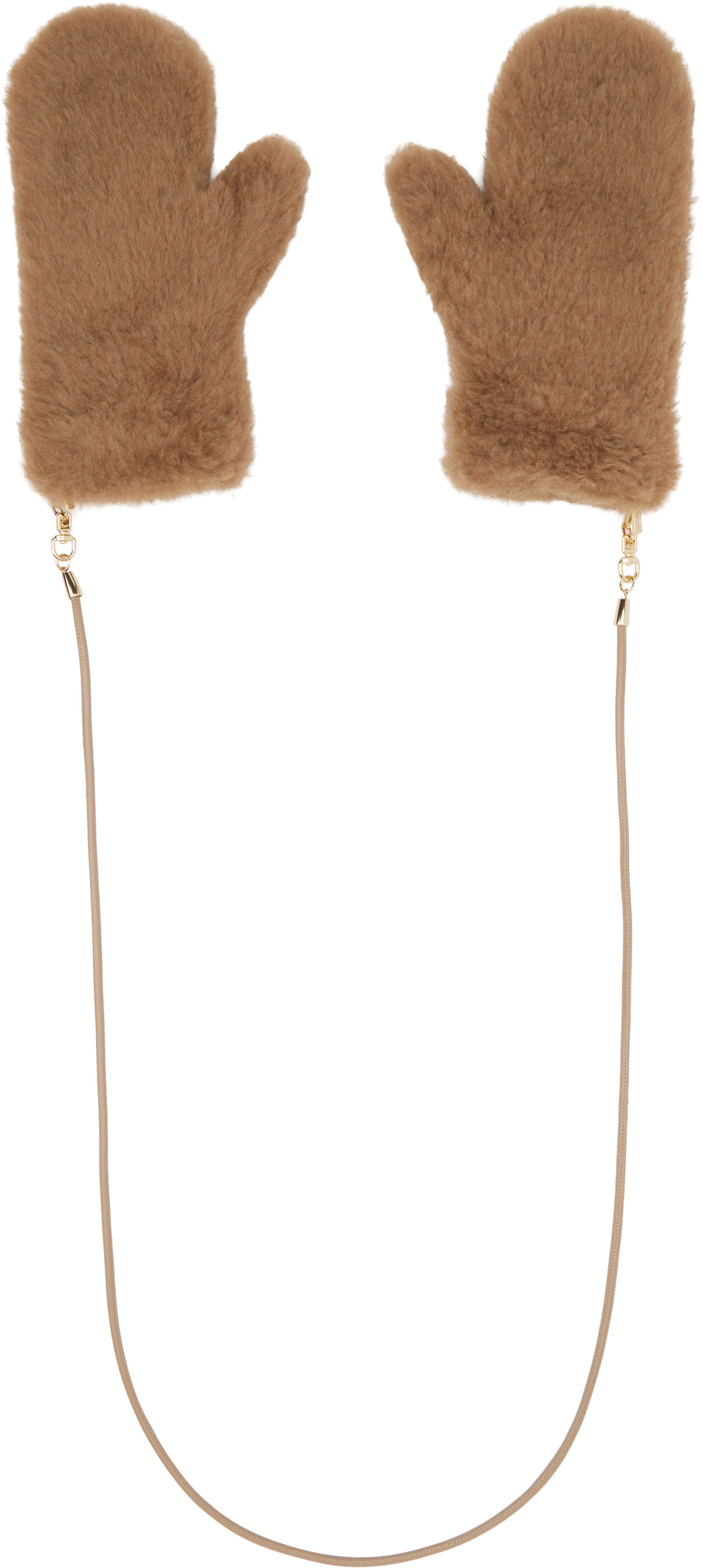 Рукавички Max Mara Max Mara Ombrat2 Faux Fur Mittens Коричневий | 2524566052600, 1
