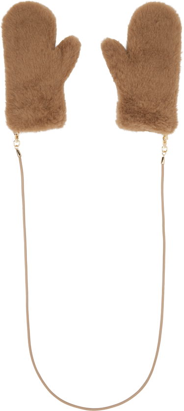 Рукавички Max Mara Max Mara Ombrat2 Faux Fur Mittens Коричневий | 2524566052600, 1