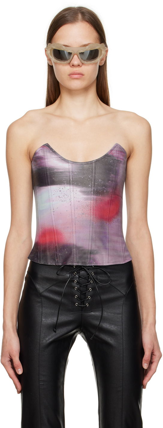 Безрукавка Miaou Miaou Leia Print Corset Top Фіолетовий | 7010PPUMOP