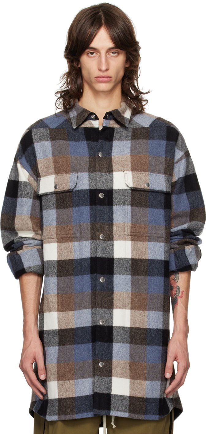 Сорочка Rick Owens Blue Porterville Oversized Shirt чорний | RU02D6728 WLDP
