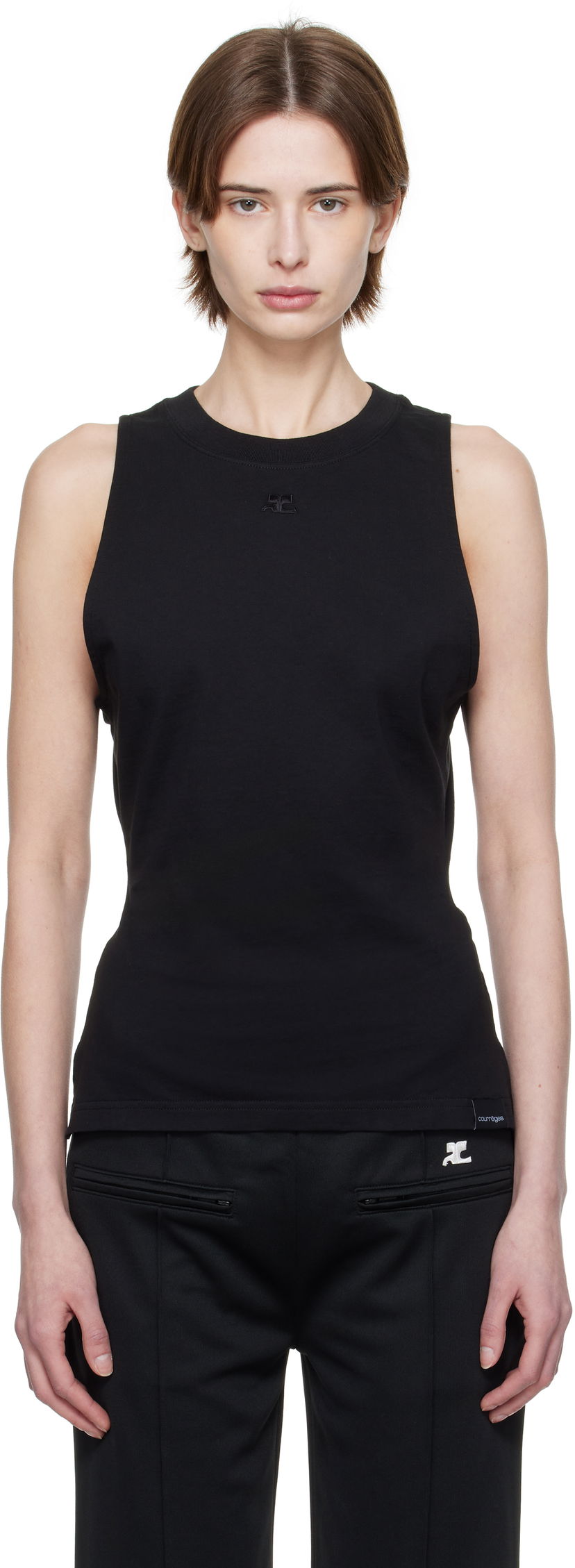 Безрукавка Courrèges Courrèges Fitted Tank Top чорний | 125JDE094JS0107