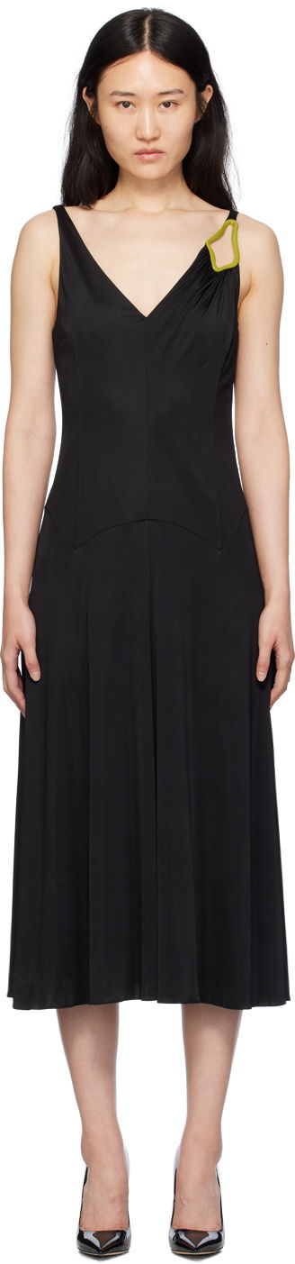 плаття LANVIN V-Neck Midi Dress чорний | RW-DR0007-4893-P24
