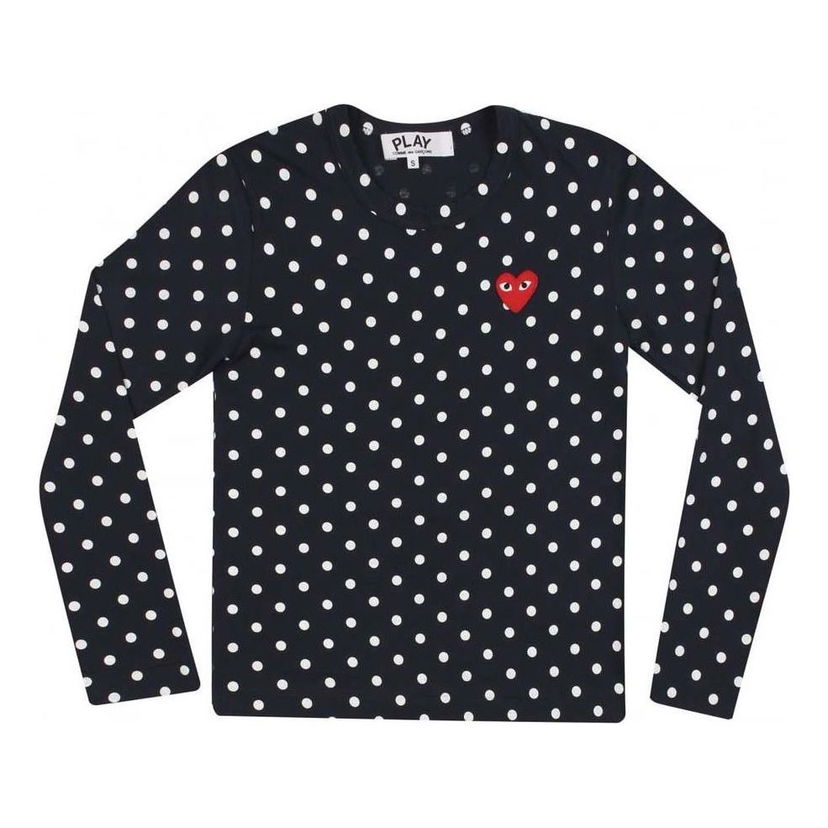 Футболка Comme des Garçons PLAY Polka Dot Long Sleeve T-Shirt Синій | AZ-T165-051-2