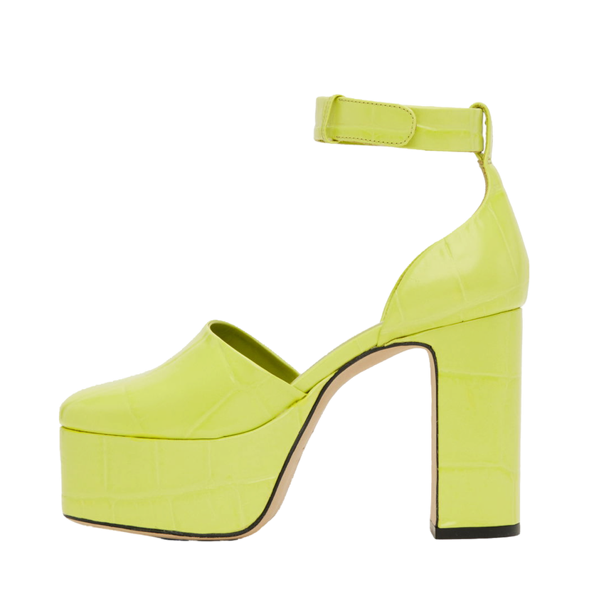 Кросівки та взуття BY FAR Croc-Effect Platform Heels Зелений | 23SSBARBHAPLMCEL