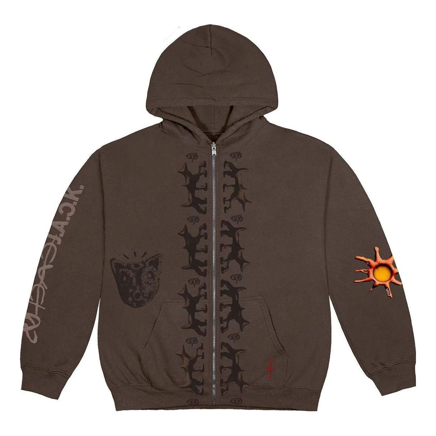 Світшоти Cactus Jack by Travis Scott Travis Scott Reverse Dog Zip-Up Hoodie Коричневий | CJFN-SS81, 0