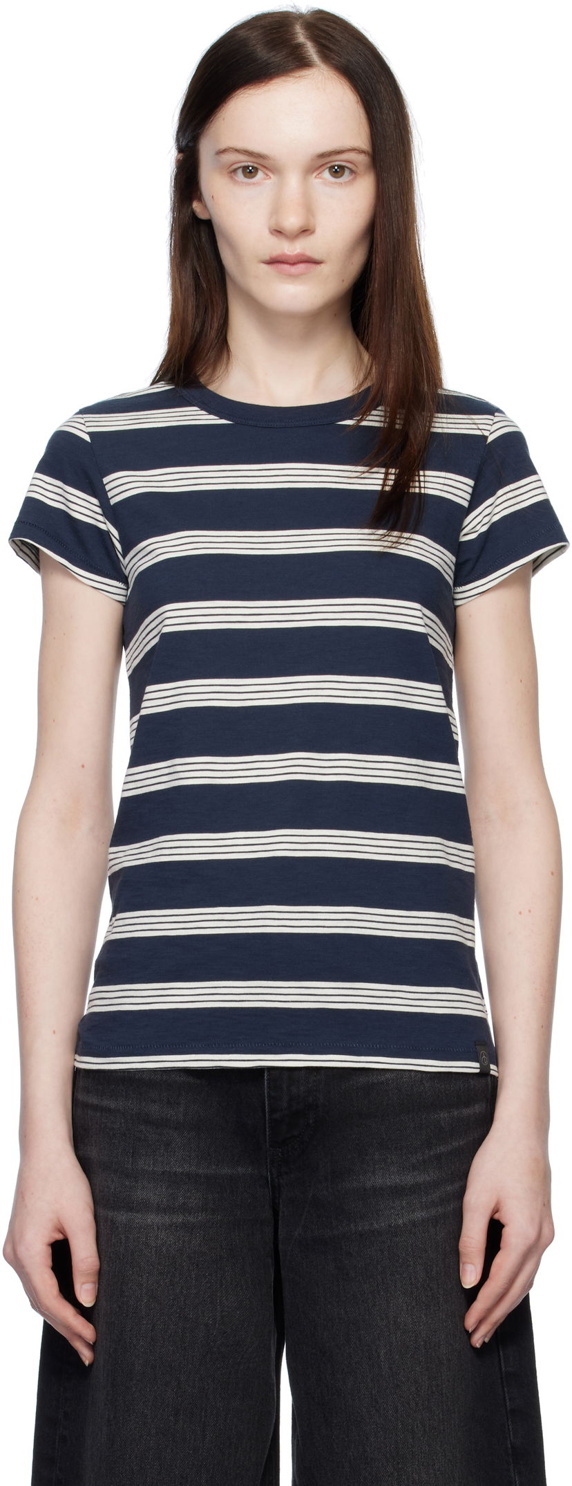 Футболка rag & bone Striped T-Shirt Синій | WCC22HT020TA20