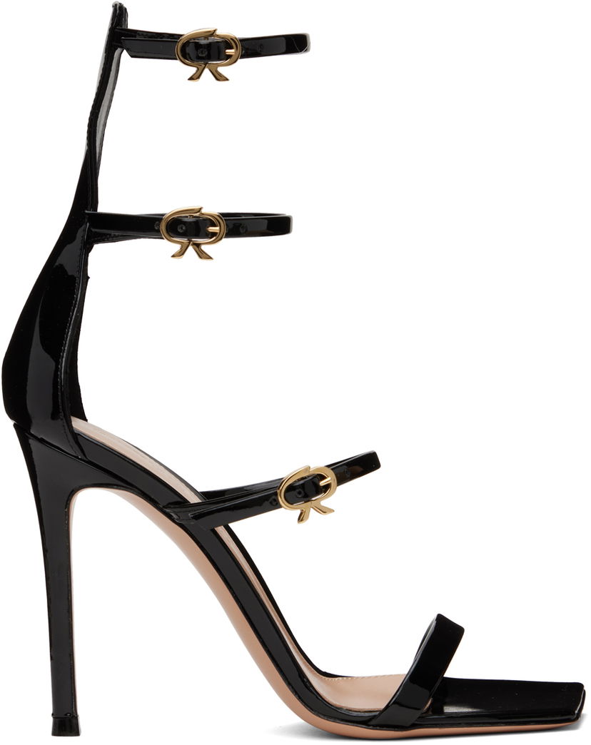 Кросівки та взуття Gianvito Rossi Uptown Heeled Sandals With Buckles чорний | G61683.15RIC.VER