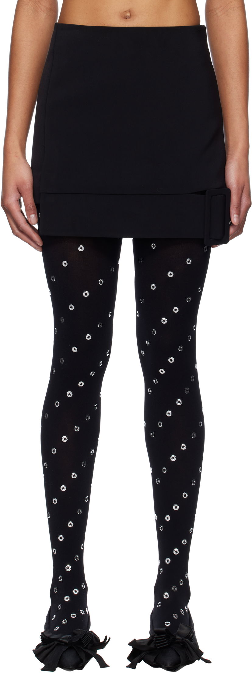 Спідниця We11done We11done Belt-Detail Mini Skirt чорний | WD-SK0-25-243-W-BK