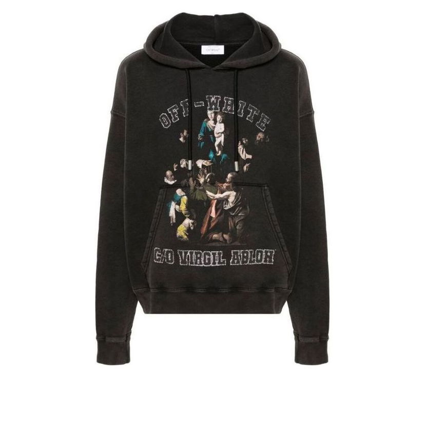 Світшоти Off-White Mary Skate Graphic Print Hoodie чорний | OMBB085S24FLE0091001