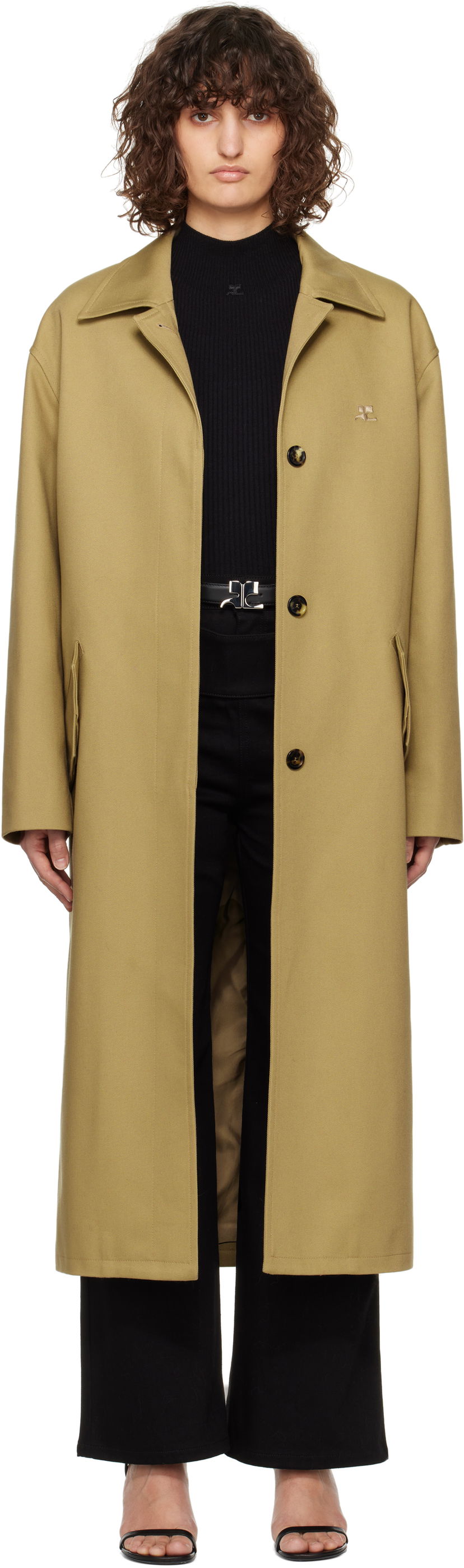 Тренчкот Courrèges Courrèges Cocoon Coat Зелений | 125CMA196PL0179