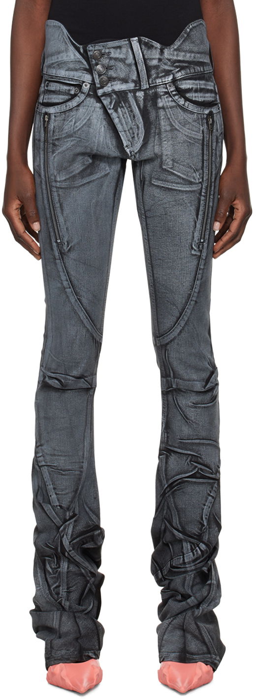 Джинси Ottolinger Ottolinger Trompe-l'œil Printed Skinny Jeans Сірий | 1704712