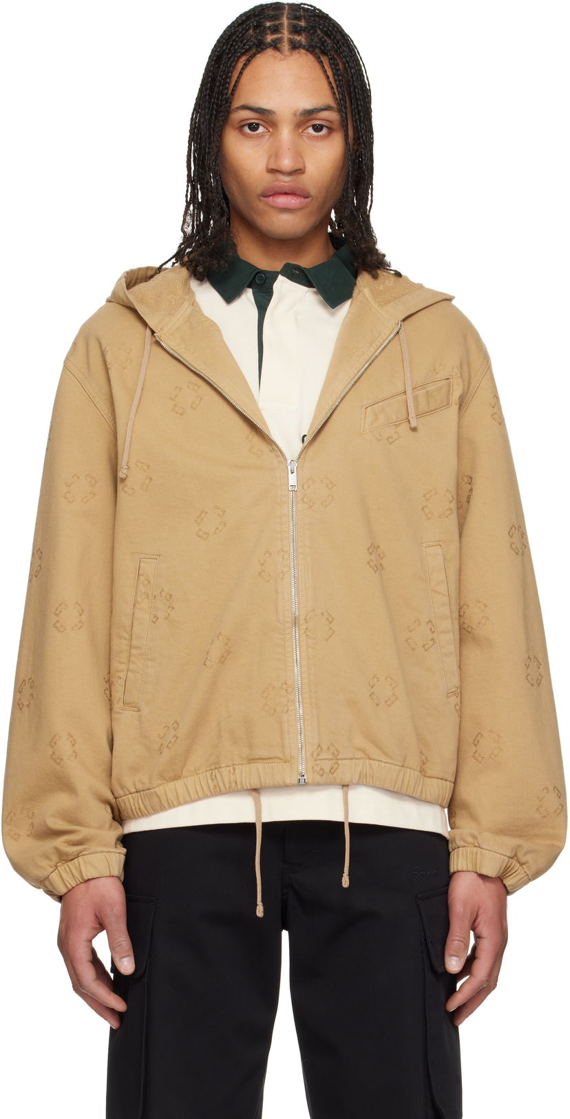 Світшоти Givenchy Givenchy Monogram 72 Zipped Denim Jacket бежевий | BM01AA5YC6250