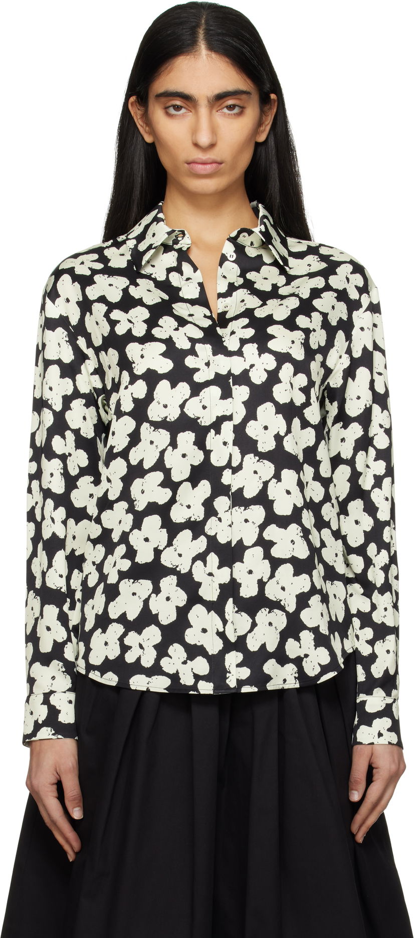 Сорочка MSGM MSGM Floral Print Shirt чорний | 3841MDE24 257151