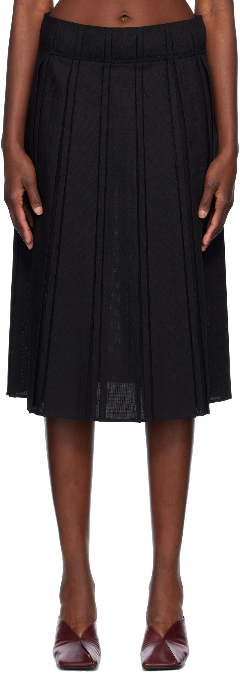 Спідниця Jil Sander Jil Sander Pleated Midi Skirt чорний | J02MA0256_J40217