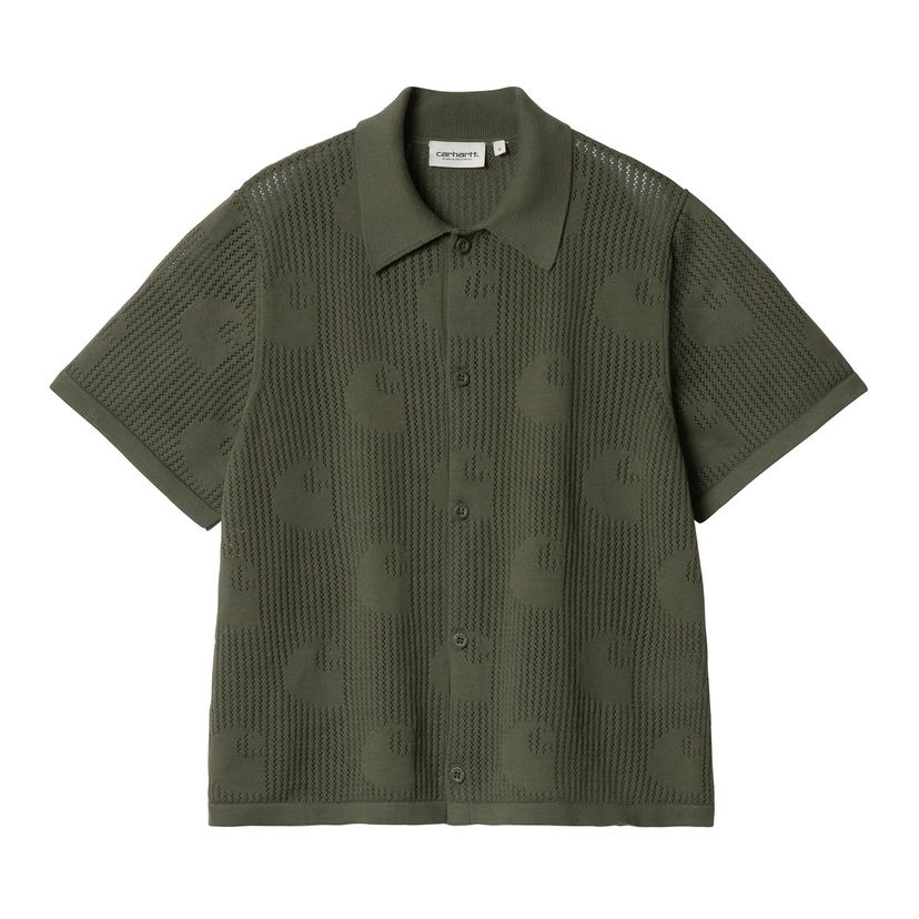Сорочка Carhartt WIP Carhartt WIP Women's Short Sleeve Knitted Polo Shirt Зелений | I034541_9