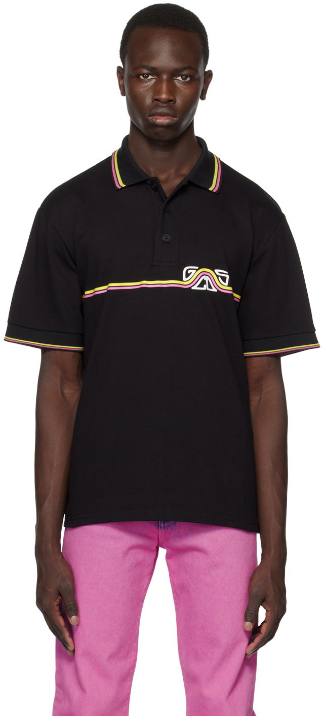 Сорочка поло GCDS GCDS Waved Polo чорний | SS23M150631
