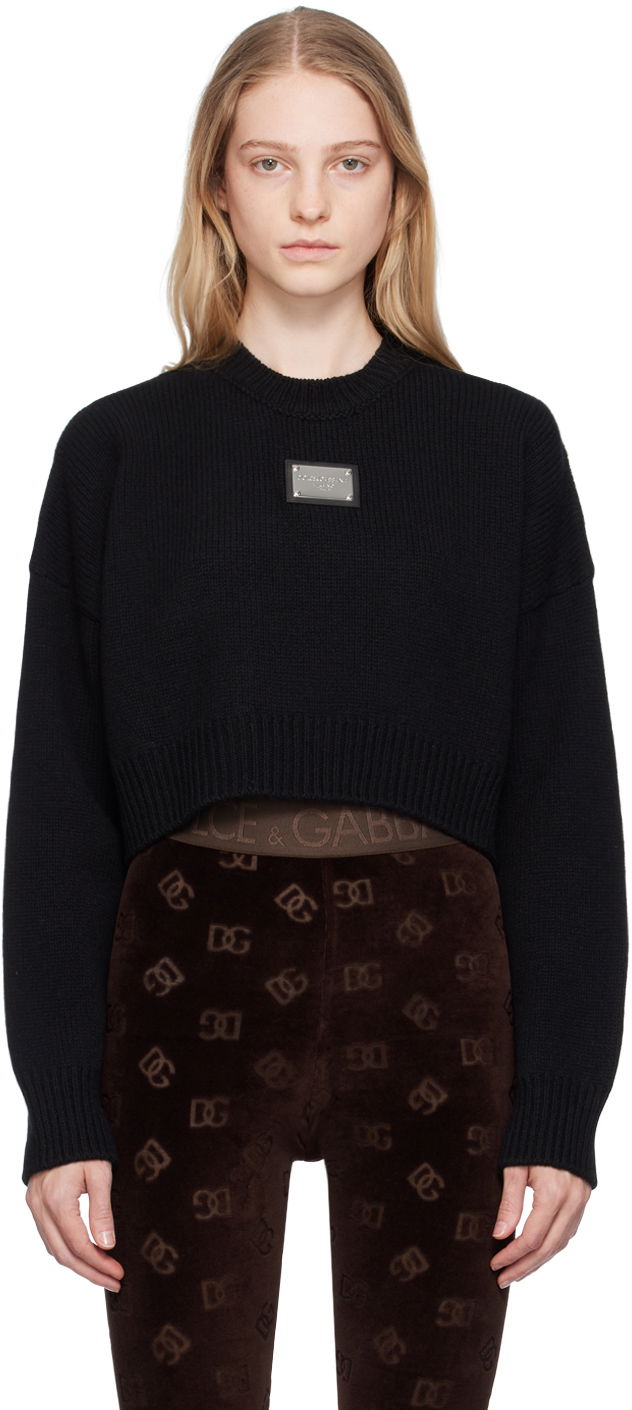 Cветр Dolce & Gabbana Black Plaque Sweater чорний | FXL67T JFMU0