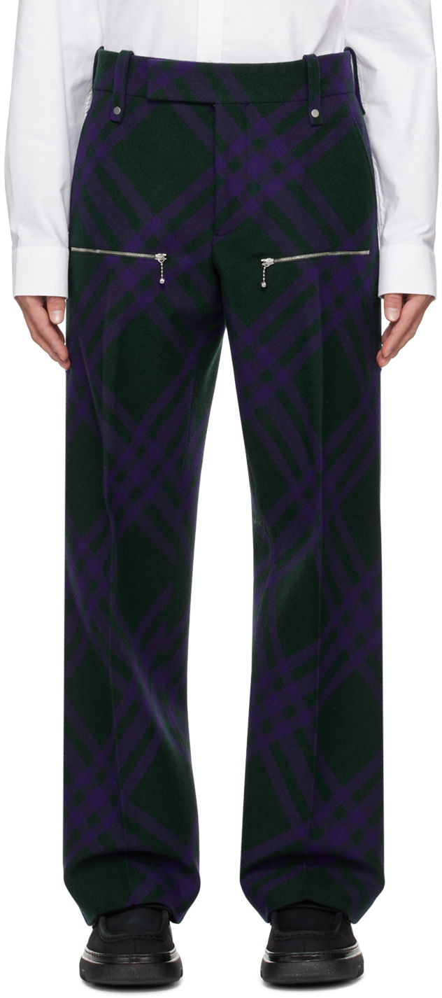 Джинси Burberry Check Trousers темно-синій | 8077647