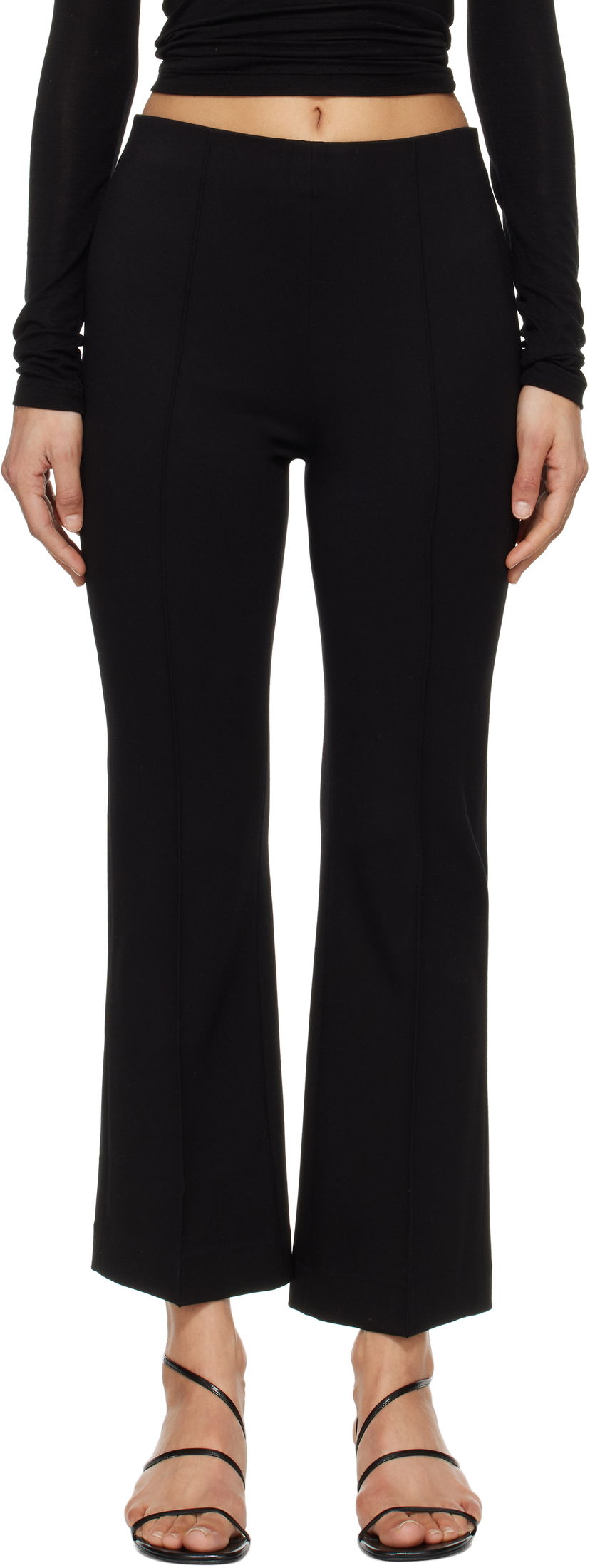 Штани rag & bone Rag & Bone Irina Ponte Slim Fit Kick Flare Trousers чорний | WAC25S7003D803