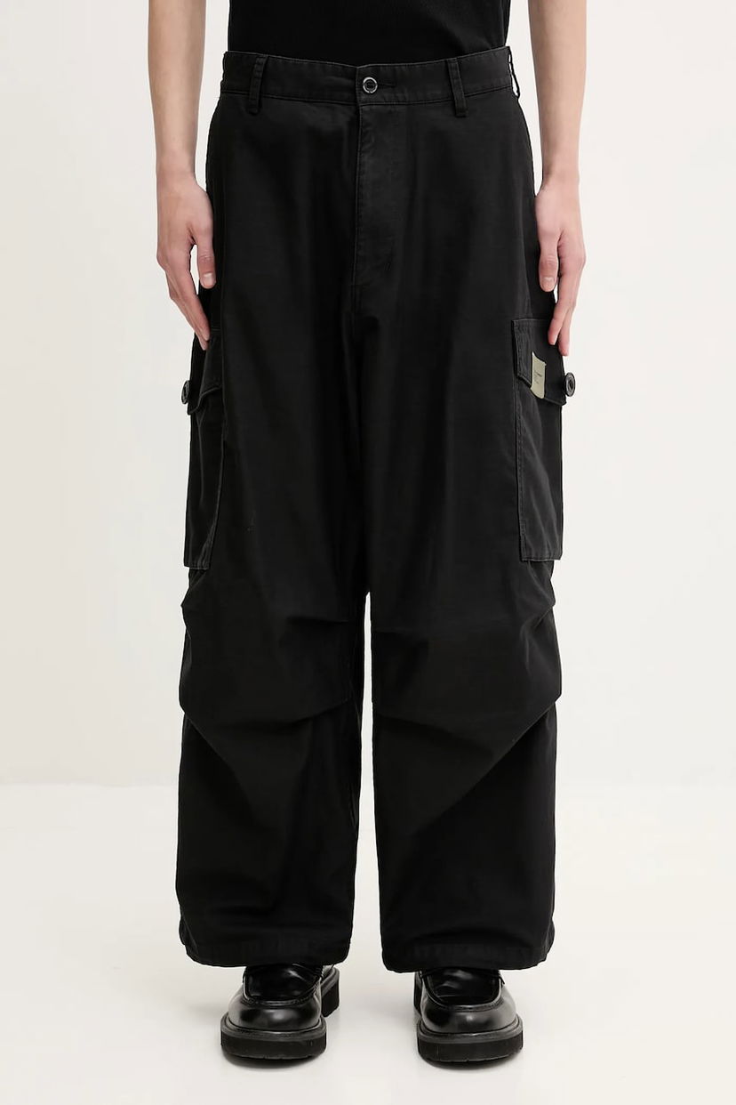Штани карго Neighborhood NEIGHBORHOOD Wide Cargo Pants чорний | 251SPNH.PTM06