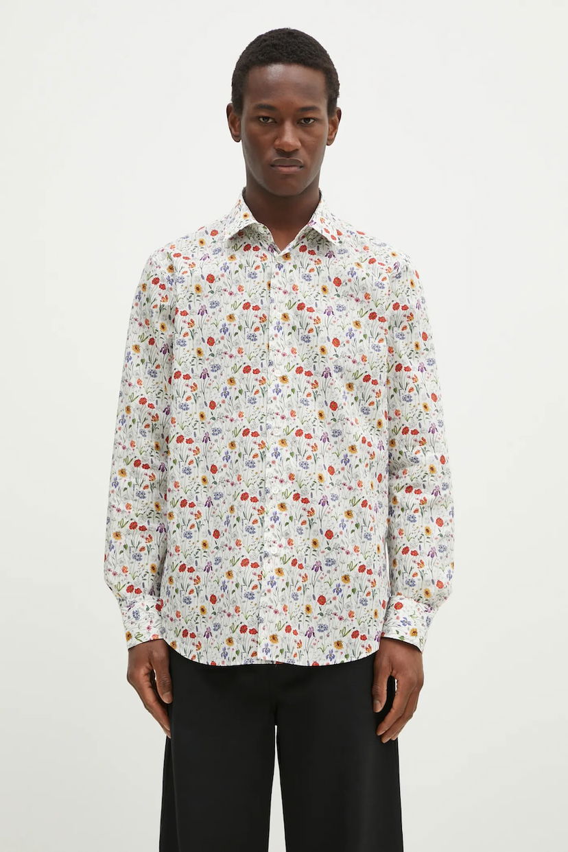 Сорочка Paul Smith Paul Smith Regular Fit Floral Print Shirt білий | M1R.800P.P02562