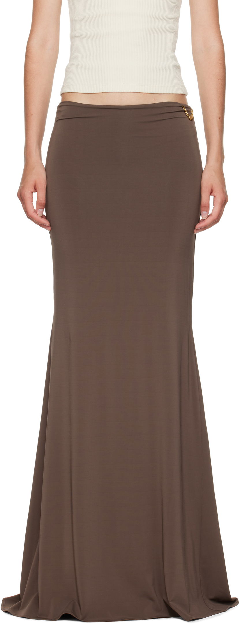 Спідниця AMIRI AMIRI Logo Chain Maxi Skirt Коричневий | AWSKCA1022