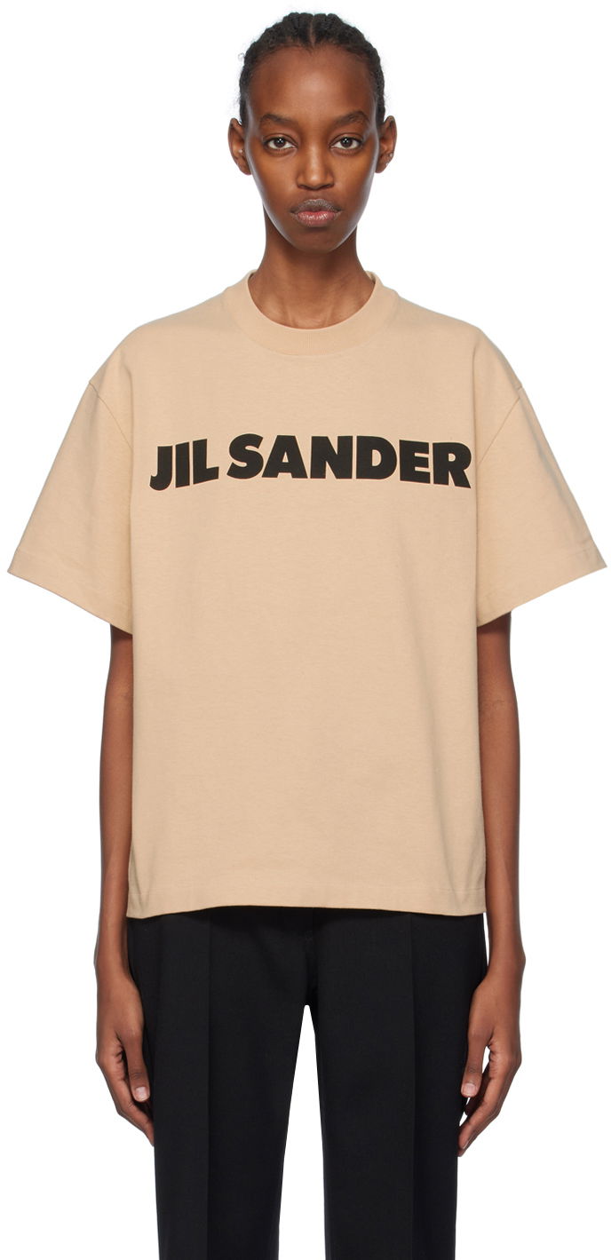 Футболка Jil Sander Printed T-Shirt бежевий | J02GC0001_J20215