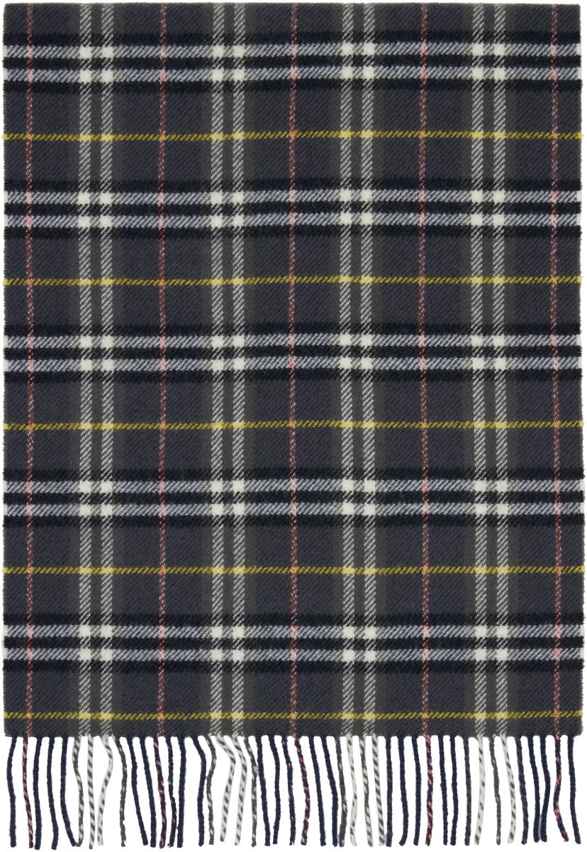Шарф Burberry Burberry British Wool Check Scarf темно-синій | 8109460