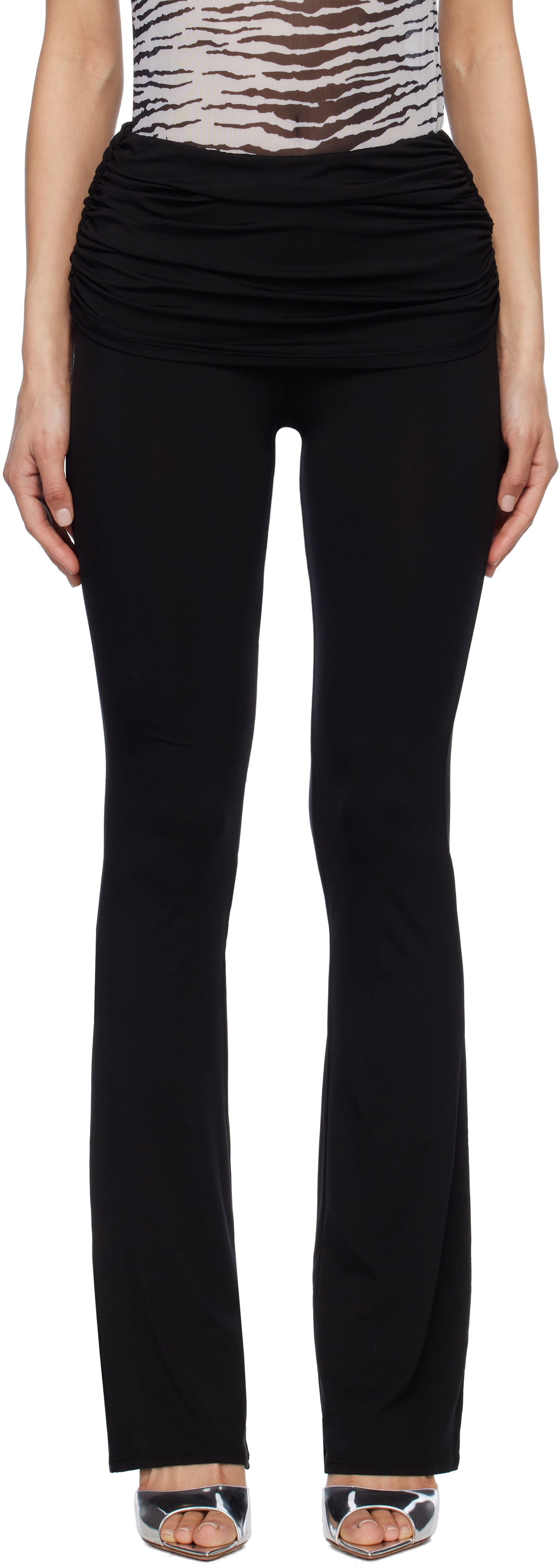 Легінси Miaou Miaou Alana Foldover Flare Trousers чорний | 1039TJBBLK, 0