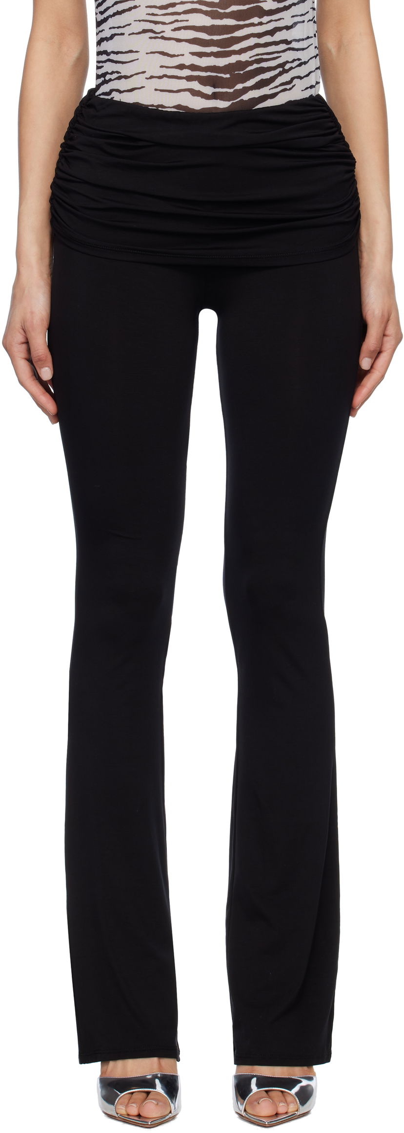 Легінси Miaou Miaou Alana Foldover Flare Trousers чорний | 1039TJBBLK