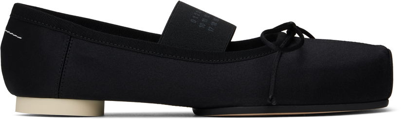 Кросівки та взуття Maison Margiela MM6 Maison Margiela Satin Pointe Logo Ballerina Flats чорний | S59WZ0100 P5560