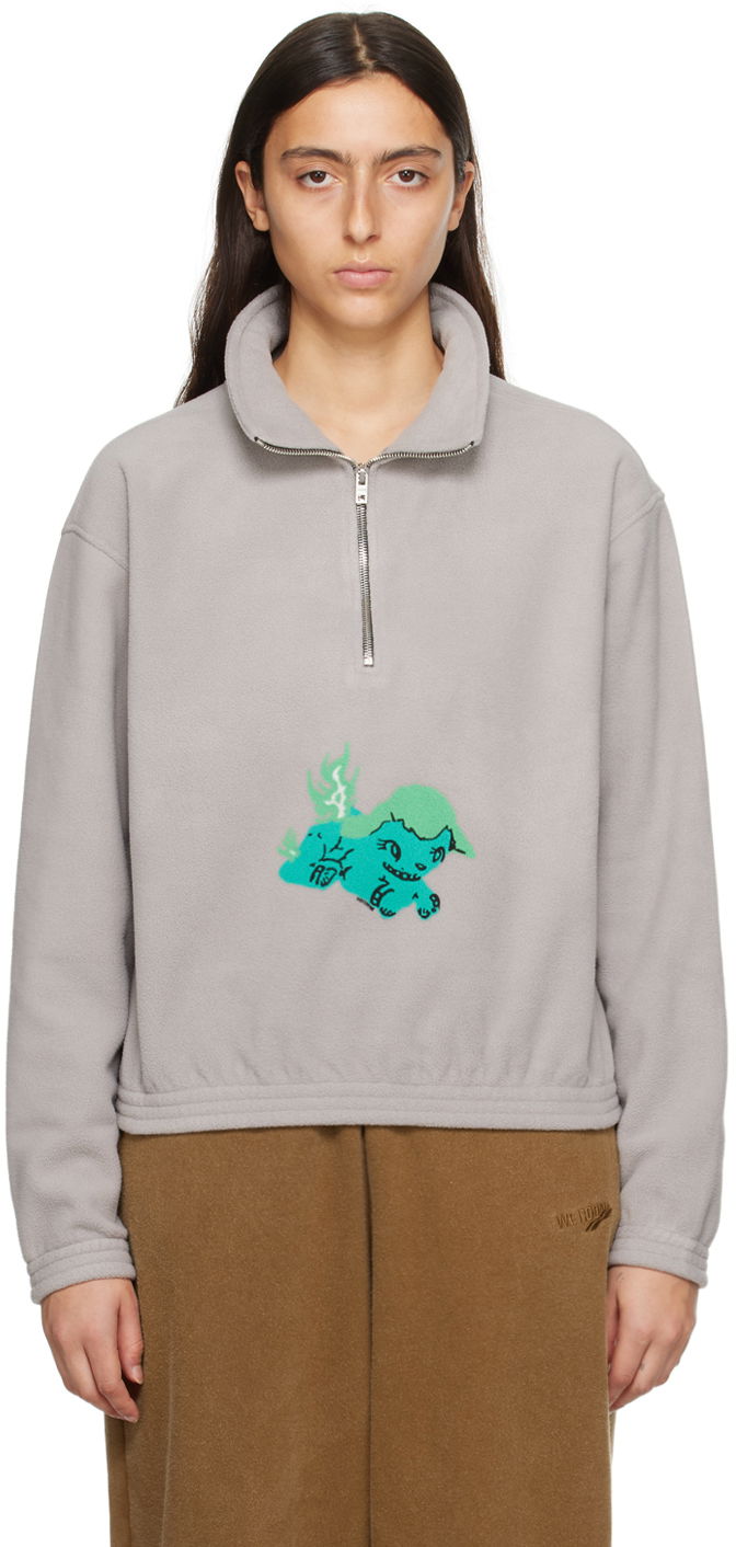 Світшоти We11done We11done Pony Fleece Pullover Сірий | WD-TS3-23-893-U-GY