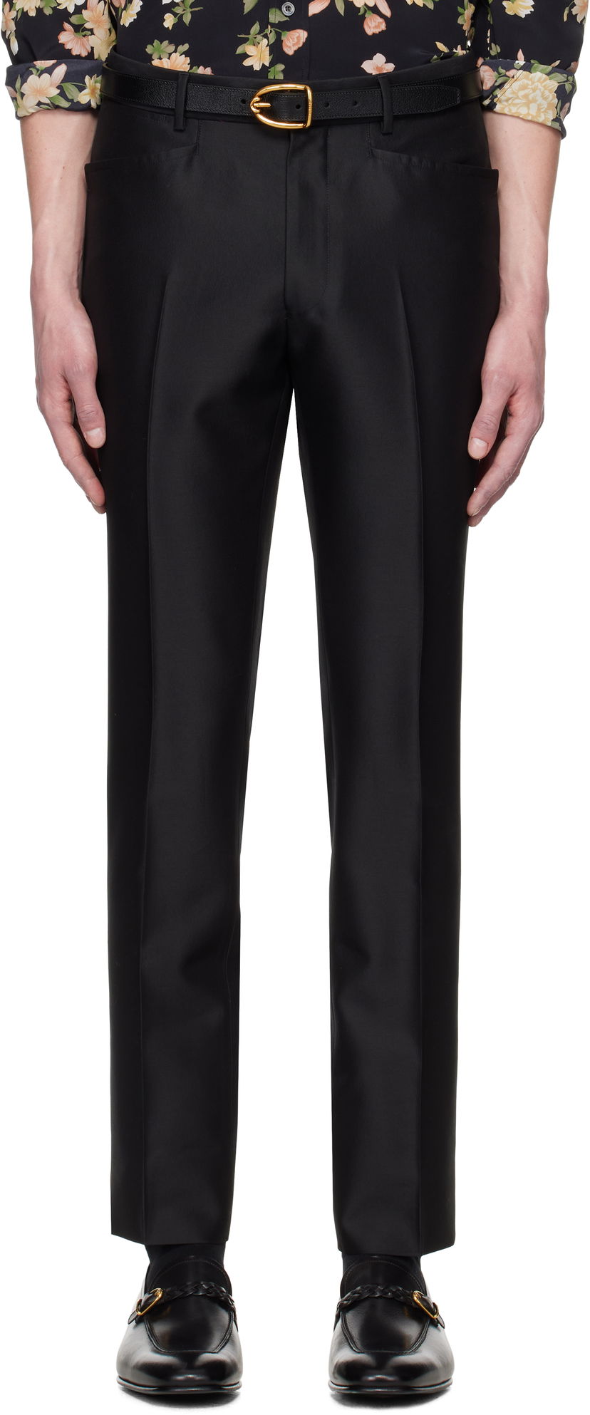 Штани Tom Ford Tom Ford Atticus Western Pocket Wool Silk Faille Trousers чорний | PLPW01-WSS17