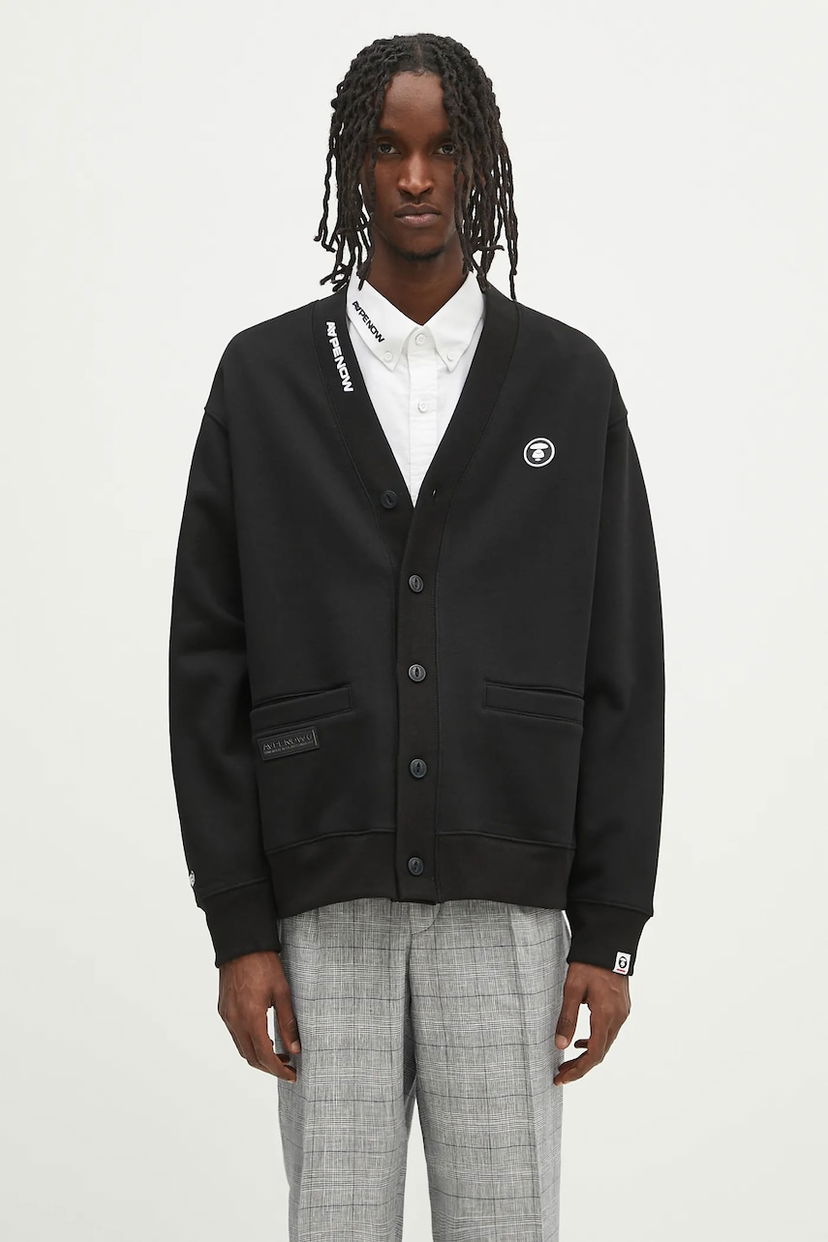 Cветр AAPE by A Bathing Ape AAPE Now Cardigan чорний | AAPSWMB329XXN