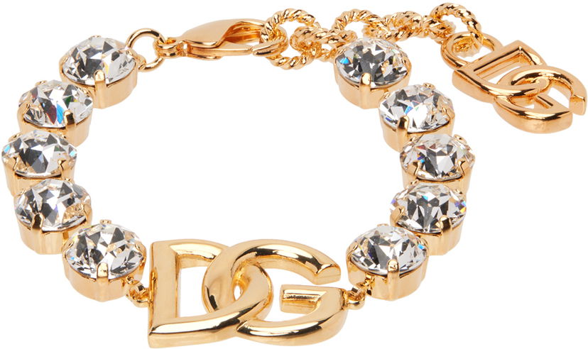 Браслет Dolce & Gabbana Gold Crystal Logo Bracelet Металік | WBO4S4 W1111