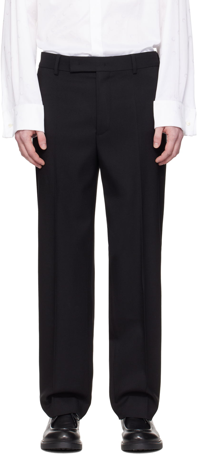 Штани Marine Serre Marine Serre Virgin Wool Twill Pleated Trousers чорний | MPA069A RWOV0001