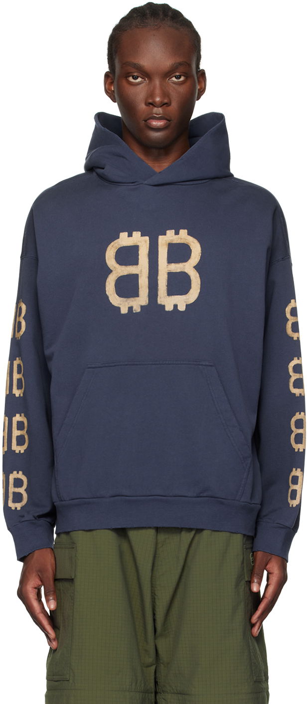 Світшоти Balenciaga Blue Crypto Hoodie темно-синій | 767877TOVU7